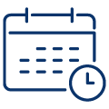 blue line icon - calendar upcoming