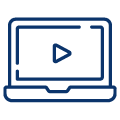 blue line icon - video laptop