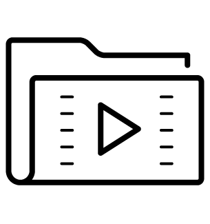 black line icon - video archive